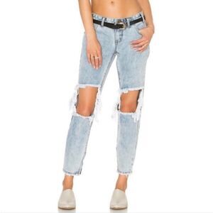 One Teaspoon Freebird boyfriend jeans distressed denim mom dad 26 2 Revolve